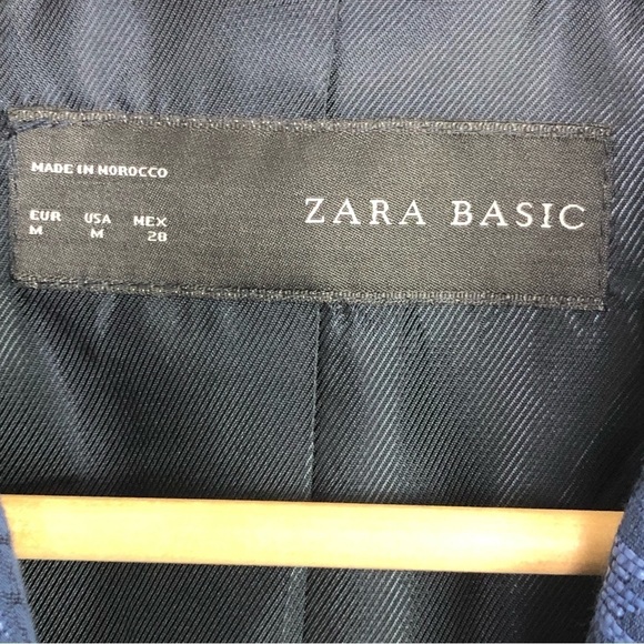 𝅺Zara basic Navy blue one button closure blazer - Picture 3 of 7